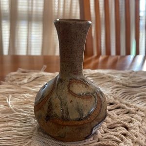 Midcentury Soliflore Vase Vintage ceramics. MCM Neutral colors. Artist signed.